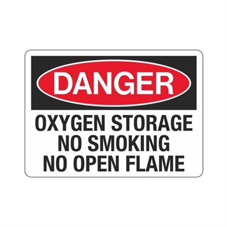 Danger - Oxygen Storage No Smoking No Open Flame Sign